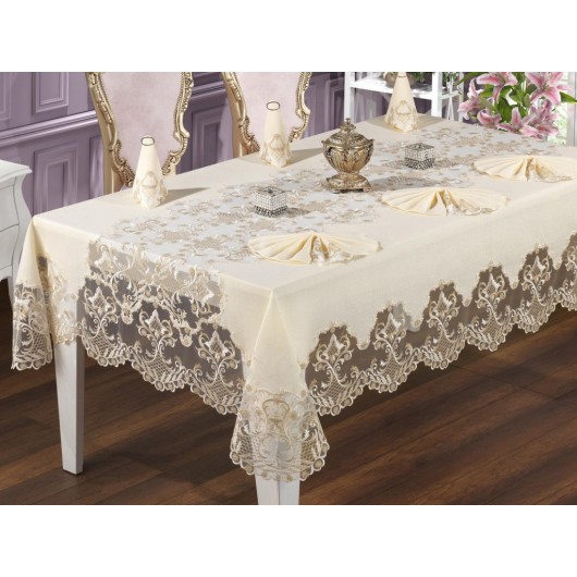 Masal 25-Piece French Guipure And Lace Placemat/Cover Cover Set
