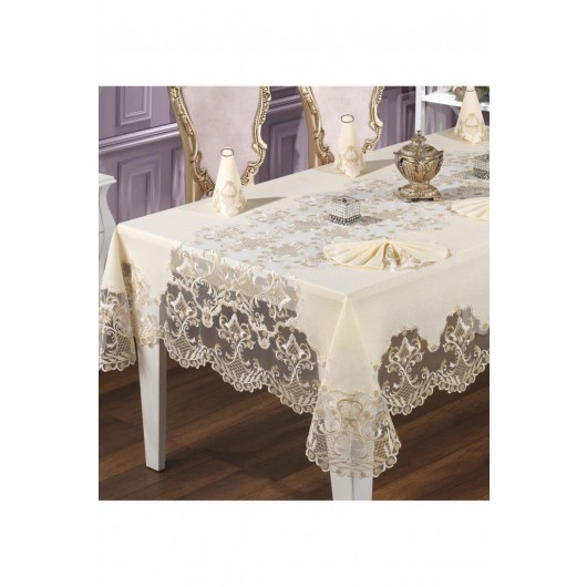 Masal 25-Piece French Guipure And Lace Placemat/Cover Cover Set