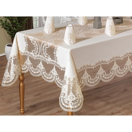 French Guipure And Lace Placemat/Cover Set - 25 Pieces Mısra
