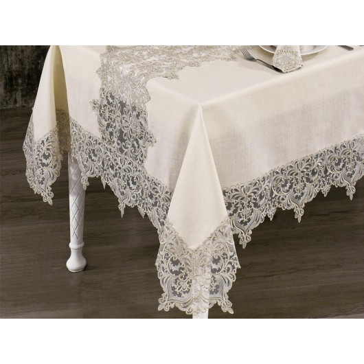 Saray 25-Piece French Guipure And Lace Dinner Placemat/Cover Set