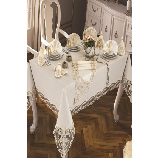 Cover/Table Runner 26-Piece Gonca Cream