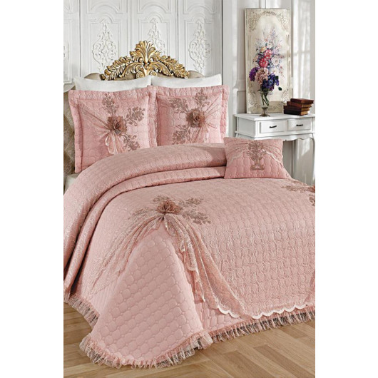 Double Bed Sheet In Goncagül Powder/Light Pink