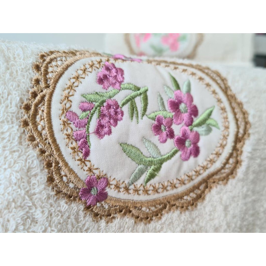 Embroidered Set Of 6 Hand Face Towels