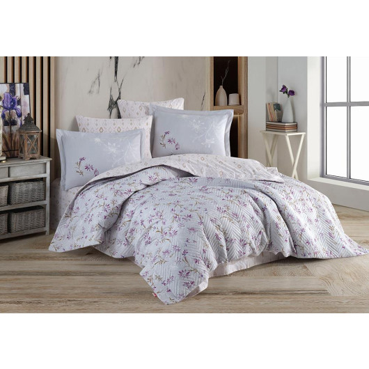Jardin Purple Quilted Double Double Cover Set