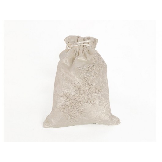 Çeyizlik Cream Luxury Velvet Slipper Bag