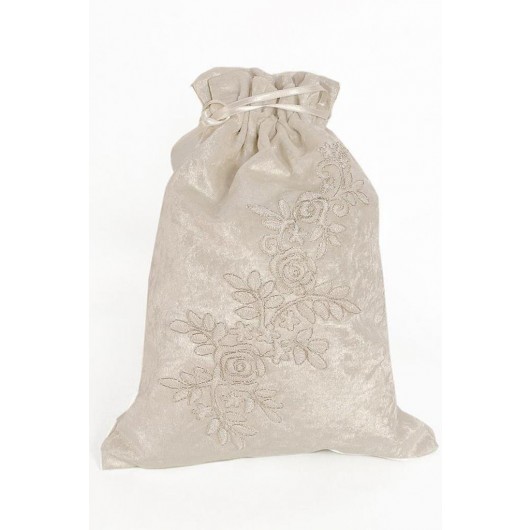 Çeyizlik Cream Luxury Velvet Slipper Bag