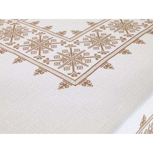 Cross Stitch Printed Table Runner 160X300 Cm Sultan Gold