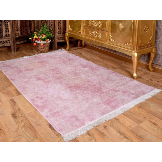 Velvet Carpet With Digital Print, Non-Slip, 180X280 Cm, Powder Color