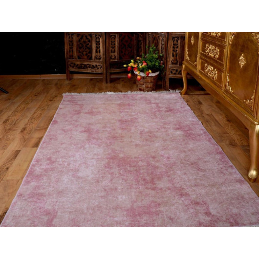Velvet Carpet With Digital Print, Non-Slip, 180X280 Cm, Powder Color