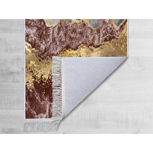 Lava Life Digital Printed Non-Slip Velvet Fabric Carpet Gold 100X200 Cm