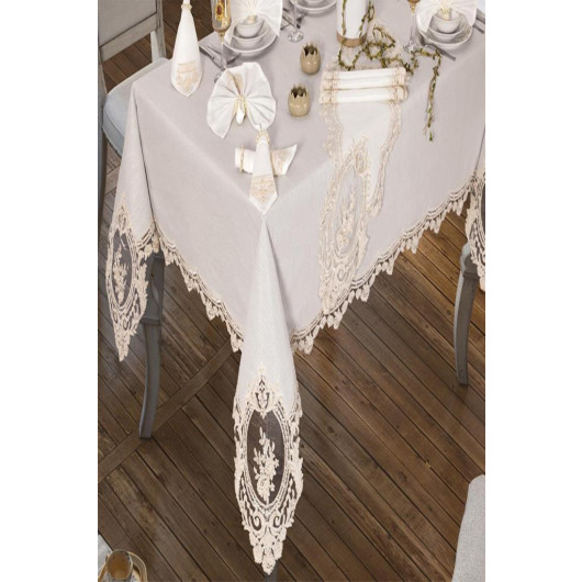 Kösem Cover/Tablecloth 26-Piece Cream