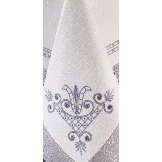 Rectangular Tablecloth With Digital Print Design Featuring Tulip Pattern