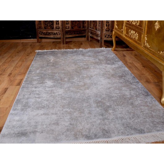 Non-Slip Digital Printed Velvet Carpet 80X200 Cm Gray Latex