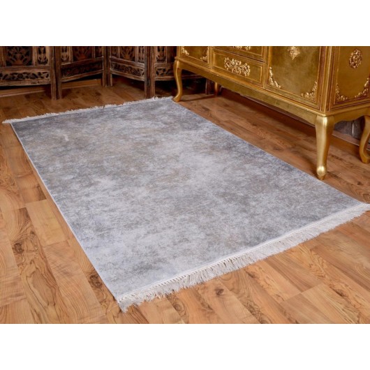 Non-Slip Digital Print Velvet Carpet 80X300 Cm Gray Latex