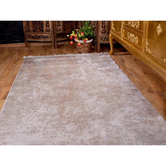 Non-Slip Digital Print Velvet Carpet 80X200 Cm Cream Latex