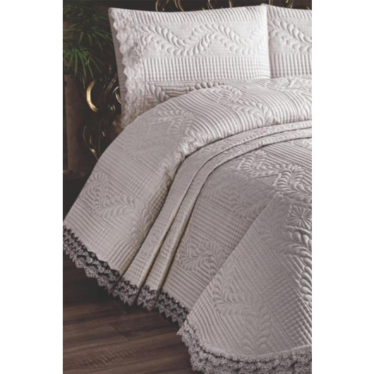 Limena Cream Lace Quilted Single Bedspread