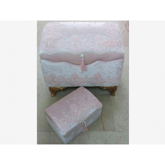 Dowry Box, Two Pieces, Pink And White