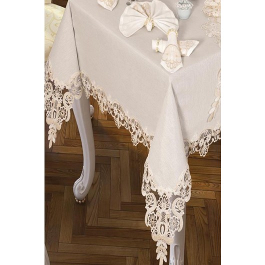 Cover/Tablecloth 26 Pieces Neslihan Cream Color