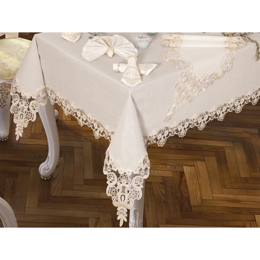 Cover/Tablecloth 26 Pieces Neslihan Cream Color