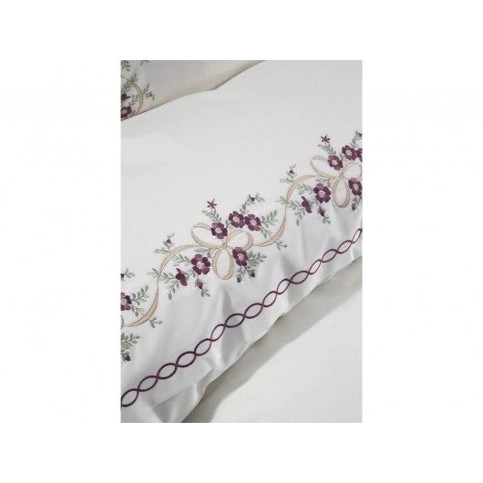 Cream Embroidered 6-Piece Duvet Cover Set