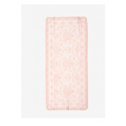 Spring Embroidered Square Table Cover/Runner In Örme Pano Powder Colour