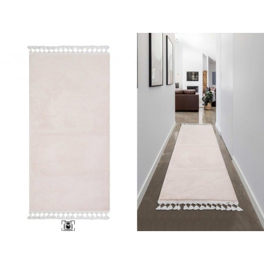 Non-Slip Rectangular Plush Carpet Cream Color