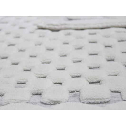 Pitikare 2-Piece Cotton Bath Mat/Rug Set, Cream