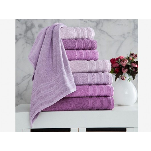 Bath Towel 70 X 140 Cm 4 Pieces Rainbow Purple
