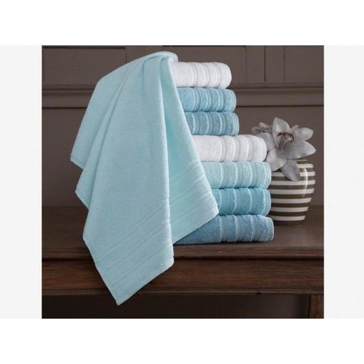 Hand And Face Towel, 4 Pieces, Rainbow Blue