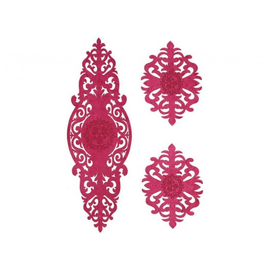 A Velvet Tablecloth For The Living Room Set Of 5 Pieces, Fuchsia Color