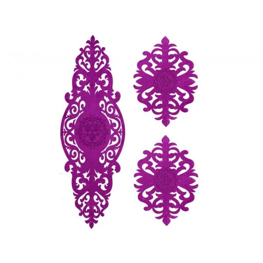 Velvet Living Room Bedspread Set Of 5 Pieces Roseart Purple