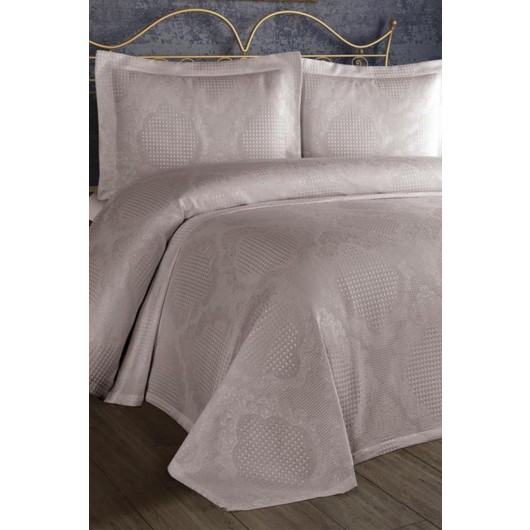 Bed Sheet/Bed Skirt Set Made Of Jacquard And Chenille Fabric, Safir Gray
