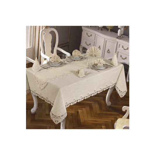 Tablecloth 26 Pieces Saltanat Cream Color