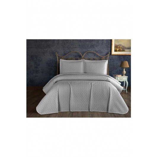 Selin Gray Single Bedspread