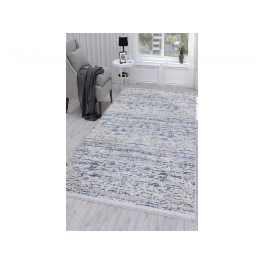 Still Mixed Rectangular Non-Slip Carpet, Blue