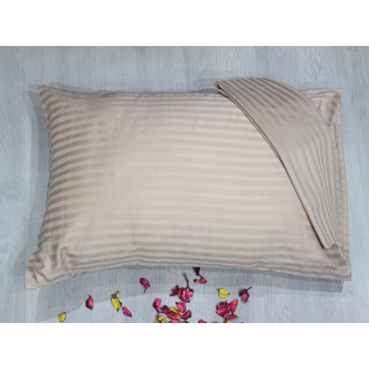 Brown Cushion Cover With Striped Design