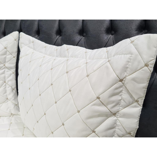 Cream Sugar Quilted Double Bed Sheet