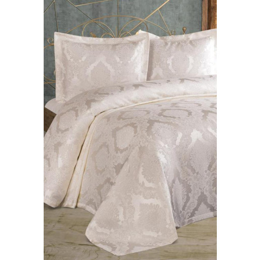 Jacquard And Chenille Sheet/Bed Sheet Set Cream Color Şulem