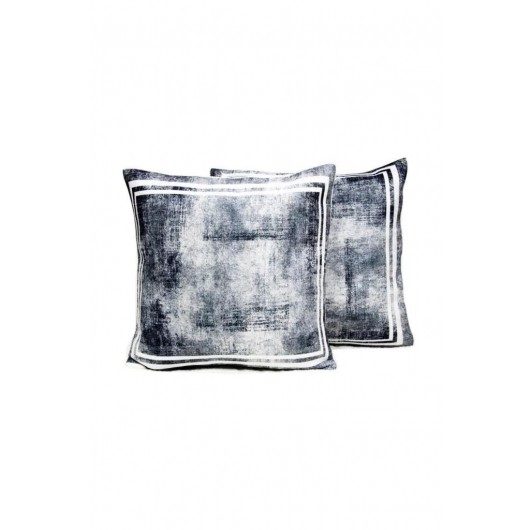 Two-Piece Cushion Cover, Made Of Velvet Fabric, Transition Anthracite