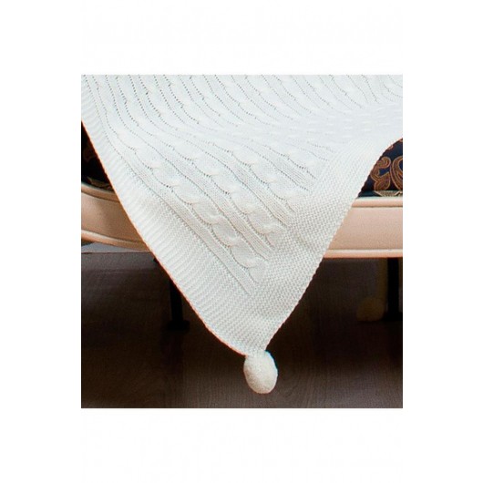 Knitwear Knitted Pattern Tomi Tv Blanket White