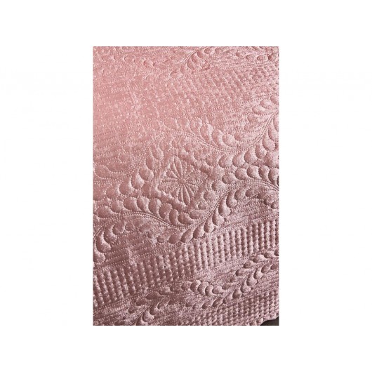Velvet Single Bedspread In Velica Powder/Light Pink