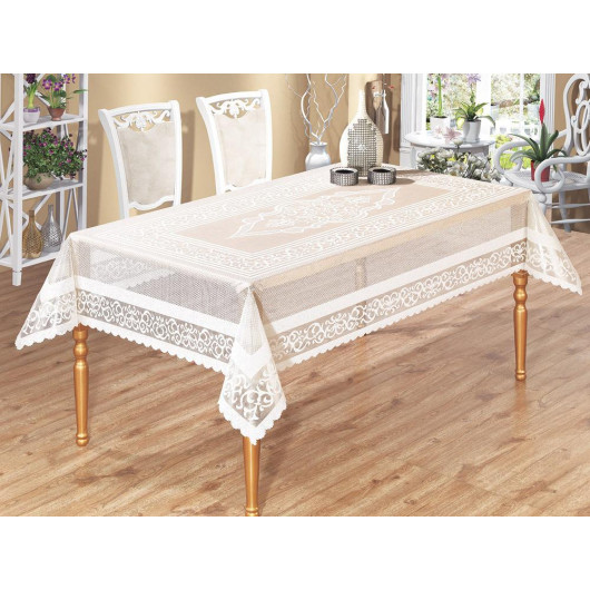 Venessi Cream Embroidered Table Runner/Cover