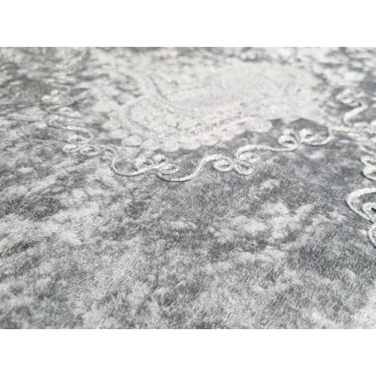 Gray Verna Embroidered Plush Prayer Rug