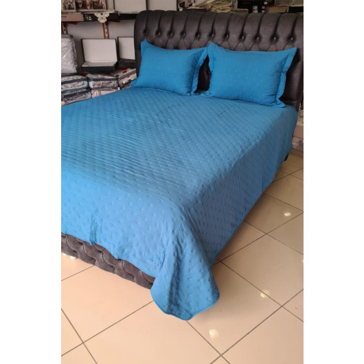 Washed Soft Double Bedspread Petrol
