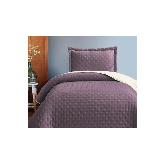 Washed Soft Double Sided Single Bedspread Plum