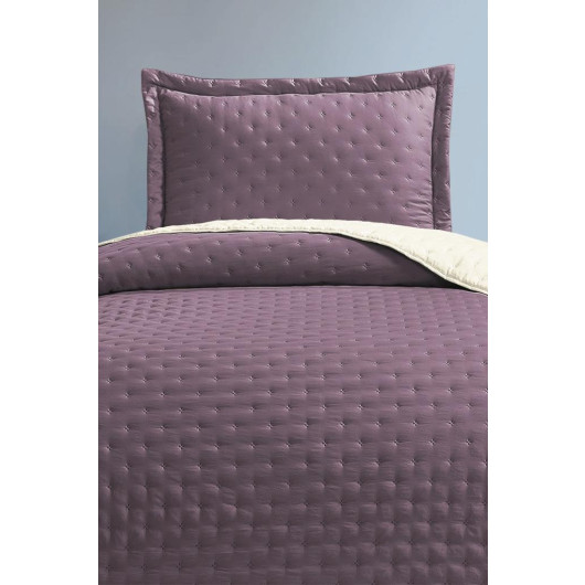 Washed Soft Double Sided Single Bedspread Plum