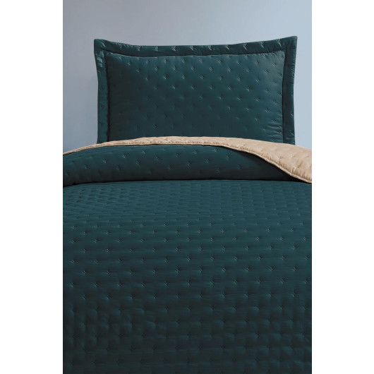 Washed Soft Double Sided Single Bedspread Green