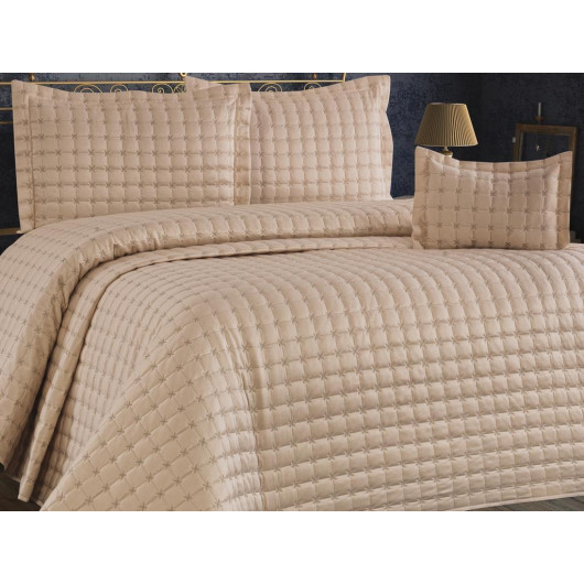 Double Quilted Bedspread Cappucino