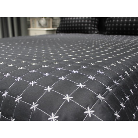 Black Single Quilted Bedspread