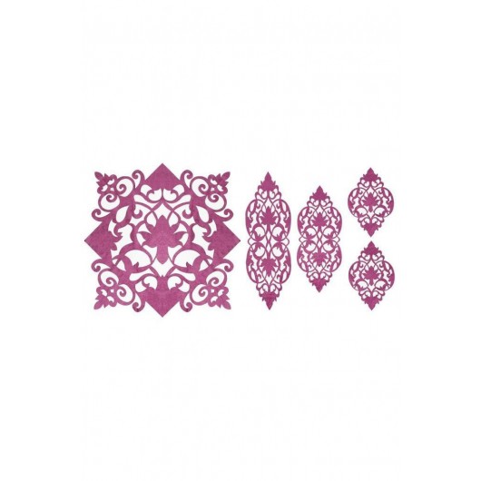 Velvet Living Room Tablecloth Set Of 5 Pieces Zambak Violet